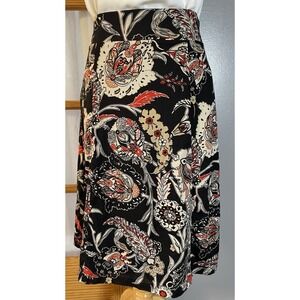 Jones Wear Floral Mesh Skirt Petite M Black Beige Boho Cottagecore Romantic City